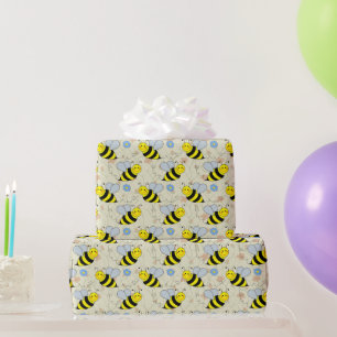 Papier Cadeau Motif d'abeilles mignonne
