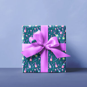 Papier Cadeau Motif d'alcool aquarelle   Sombre