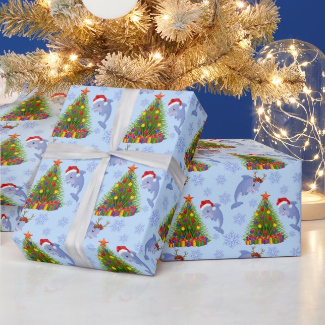 Papier Cadeau Motif d'algues de plage (Vacances)