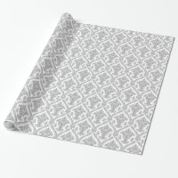 Motif damassé vintage gris et blanc