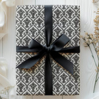 Motif damassé vintage noir et blanc