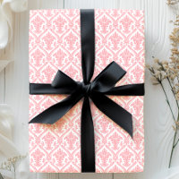 Motif damassé vintage rose et blanc