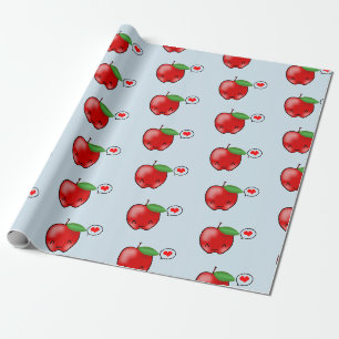 Papier Cadeau Motif d'amour à la pomme mignonne