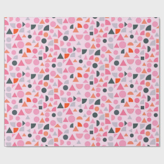 Papier Cadeau Motif d'amour géométrique en crème, rose, lilas