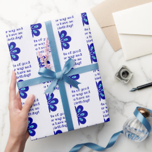 Papier Cadeau Motif d'Amulet de l'oeil bleu floral personnalisé