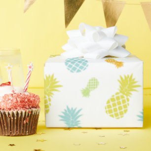 Papier Cadeau Motif d'ananas coloré mignon