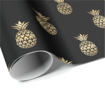 Motif d'ananas Tropical Black Gold