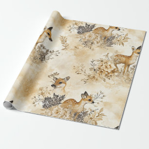 Papier Cadeau Motif d'animal de faon de forêt