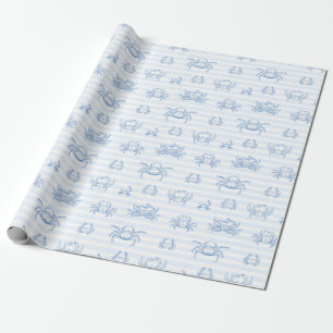 Papier Cadeau Motif d'animaux marins à l'aquarelle