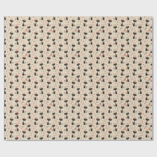 Papier Cadeau Motif d'anniversaire de chat atomique du milie