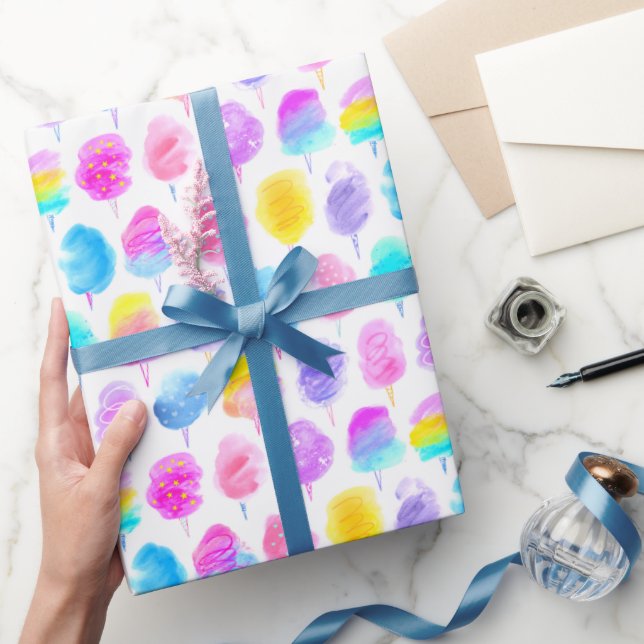 Papier Cadeau Motif d'aquarelle couleur Coton Candy (Cadeaux)