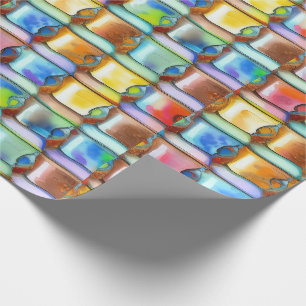 Papier Cadeau Motif d'aquarelle murale de la coupe du café
