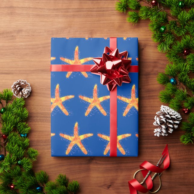 Papier Cadeau Motif d'aquarelle Starfish (Cadeau de vacances)