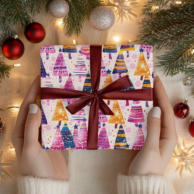 Papier Cadeau Motif d'arbre de Noël à bonbons (Créateur téléchargé)
