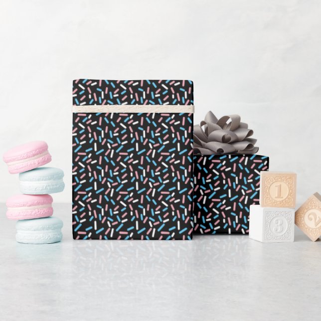 Papier Cadeau Motif d'arrosage bleu rose pâle (Baby Shower)