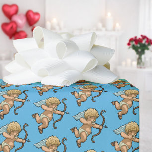 Papier Cadeau Motif d'art pixelisé de flèche d'amour de la Saint