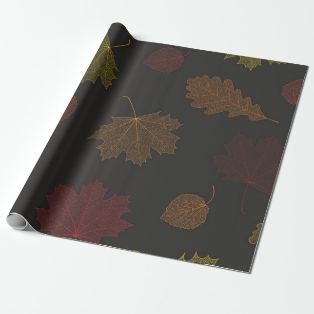 Papier Cadeau Motif d'automne (Déroulé)
