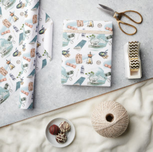 Papier Cadeau Motif d'aventure de camping en forêt de camping-ca