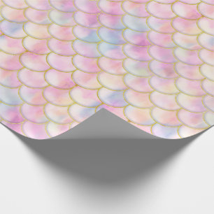 Papier Cadeau Motif de balance de sirène Pastel Iridescente