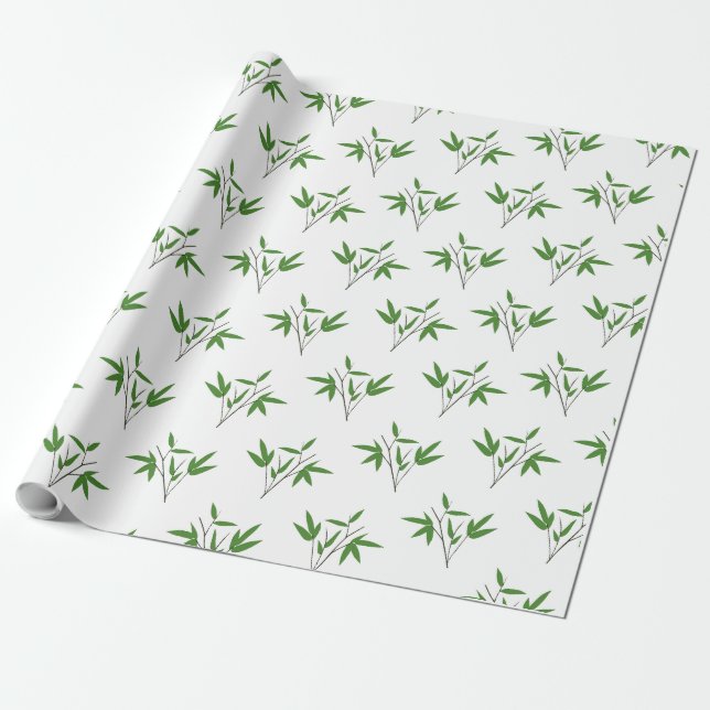 Papier Cadeau Motif de bambou twig (Déroulé)