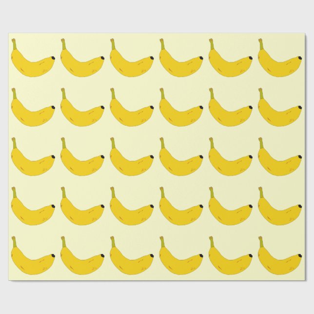 PAPIER CADEAU MOTIF DE BANANES DE STYLE D'ART DE POP (Plat)