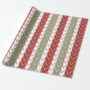 Papier Cadeau Motif de bande Turquoise rouge Chevron