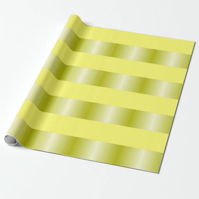 Papier Cadeau Motif de bandes dégradées jaunes (Déroulé)