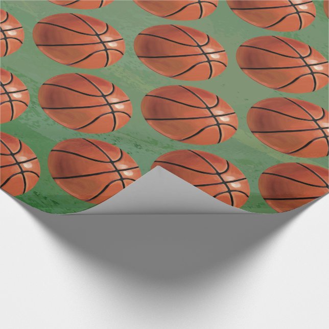 Papier Cadeau Motif de basket-ball (Coin)