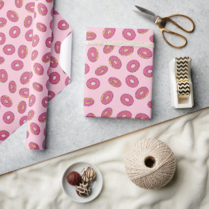 Papier Cadeau Motif de beigne rose
