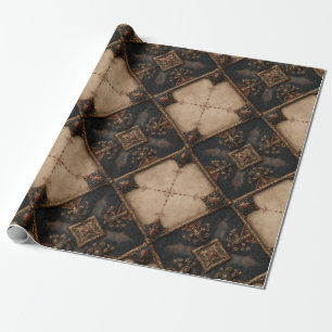 Papier Cadeau Motif de bois sculpté gothique (4)
