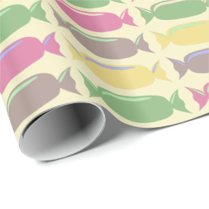 Papier Cadeau Motif de bonbons colorés enveloppés