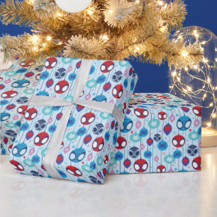 Papier Cadeau Motif de Boule de Noël Team Spidey