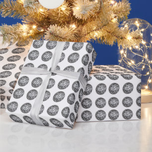 Papier Cadeau Motif de boule Disco Argent