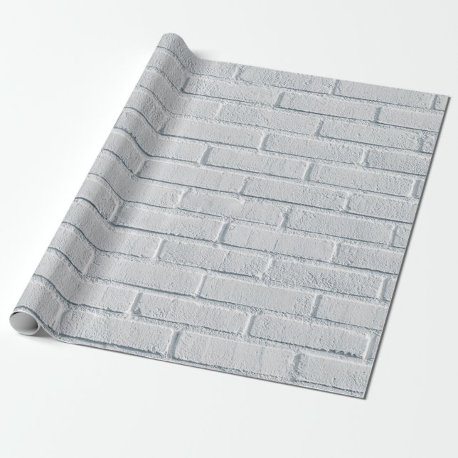 Papier Cadeau Motif de briques murales en pierre blanche (Déroulé)
