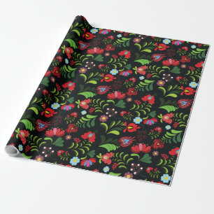 Papier Cadeau Motif de broderie matyo hongrois