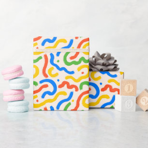 Papier Cadeau Motif de brosses gras et colorés