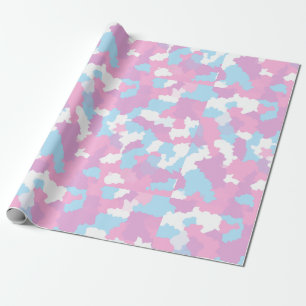 Papier Cadeau Motif de camouflage Abstrait Pastel Pink