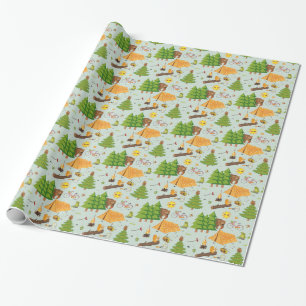 Papier Cadeau Motif de camping