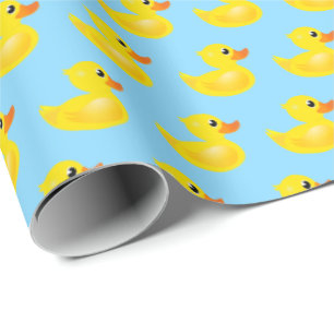 Papier Cadeau Motif de canard en caoutchouc jaune de Kawaii