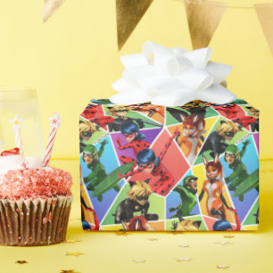 Papier Cadeau Motif de caractères couleur miquille