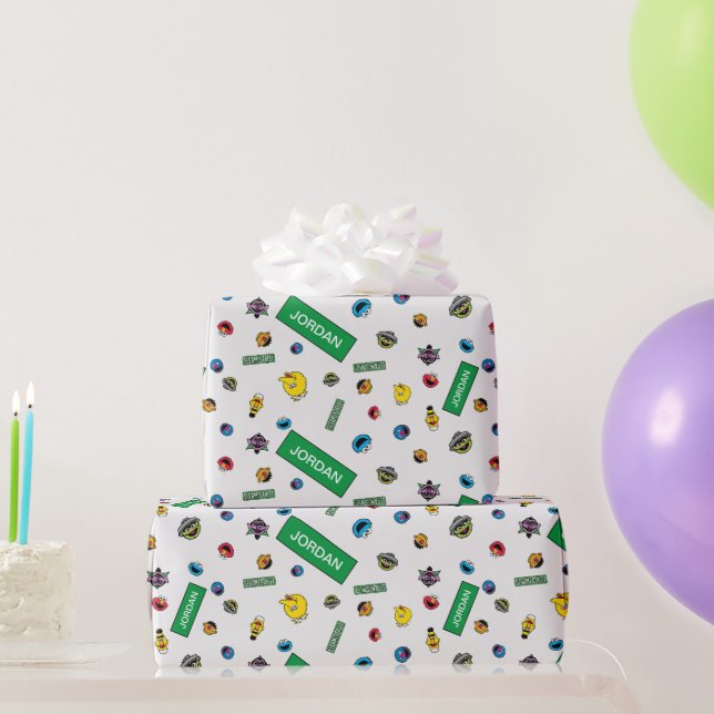 Papier Cadeau Motif de caractères de rue Sésame (Cadeaux de fête)