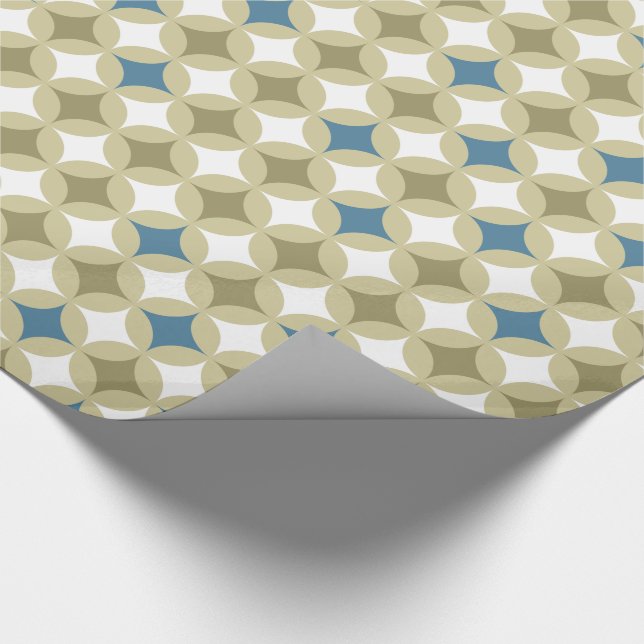 Papier Cadeau Motif de cercles géométriques rétro (Coin)