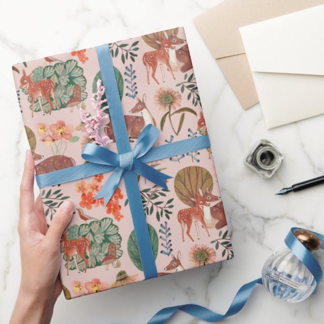 Papier Cadeau Motif de cerfs de bois (Cadeaux)