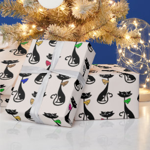 Papier Cadeau Motif de chat de dessin animé