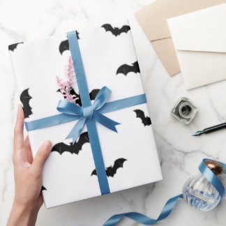 Papier Cadeau Motif de chauve-souris d'Halloween effrayant