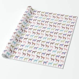 Papier Cadeau Motif de cheval coloré