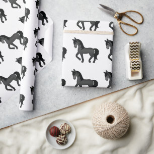 Papier Cadeau Motif de cheval trottant de dessin animé mignon no