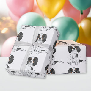 Papier Cadeau Motif de chien Cavalier King Charles Spaniel trico