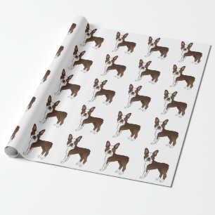 Papier Cadeau Motif de chien de dessin animé Boston Terrier marr