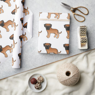 Papier Cadeau Motif de chien de dessin animé mignon Mastiff angl